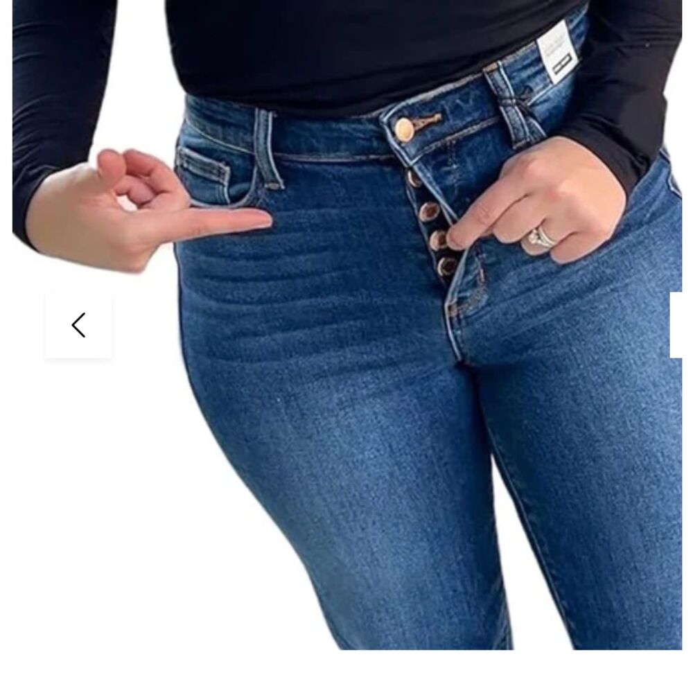 Judy Blue Dad Jeans Straight Leg Hidden Button Fly Jeans 9/29 - Picture 2 of 7